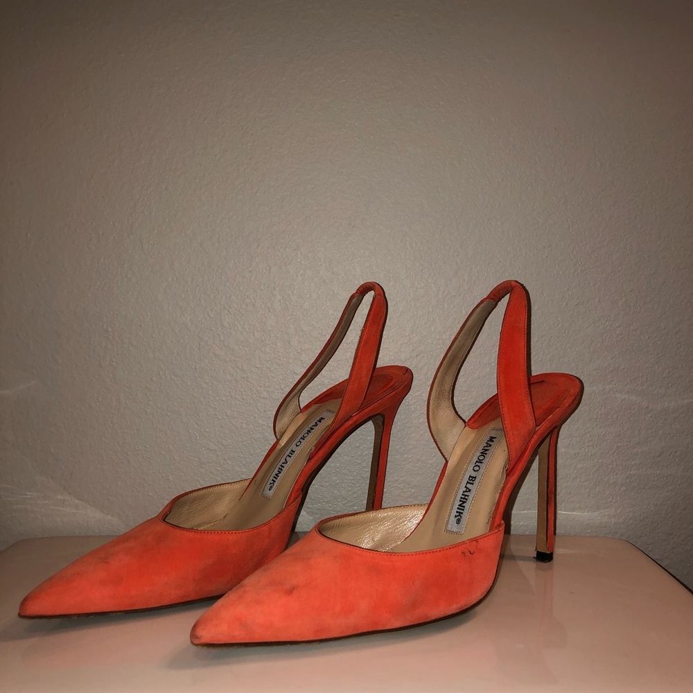 Carolyne Suede Mid-Heel Slingback Pump